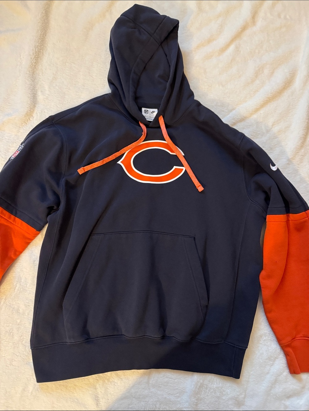 Nike Navy & Orange Chicago Bears Pullover Hoodie